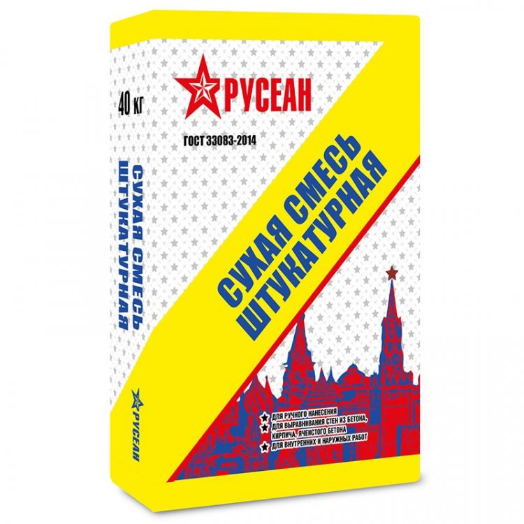 Сухая смесь М-150 (штукатурная) РУСЕАН 40кг